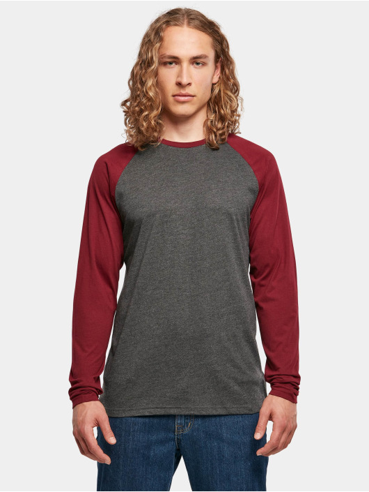 Build Your Brand Maglietta a manica lunga Contrast Raglan grigio