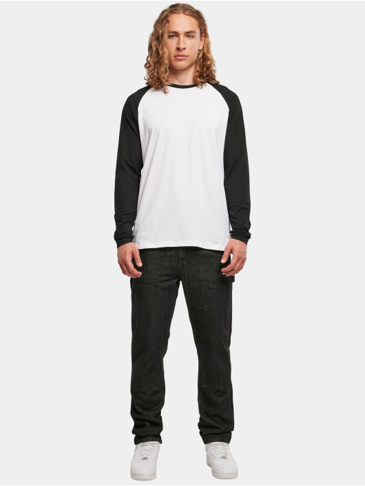 Build Your Brand Pitkähihaiset paidat Contrast Raglan valkoinen