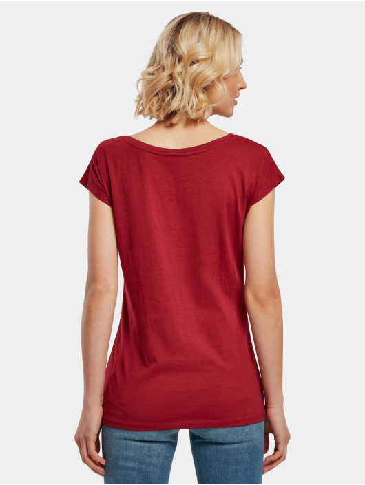 Build Your Brand T-paidat Ladies Wide Neck punainen