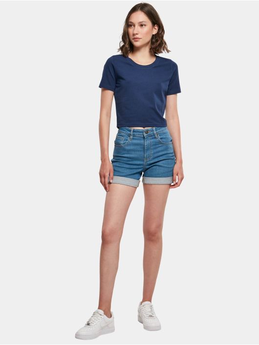 Build Your Brand T-Shirt Cropped blau