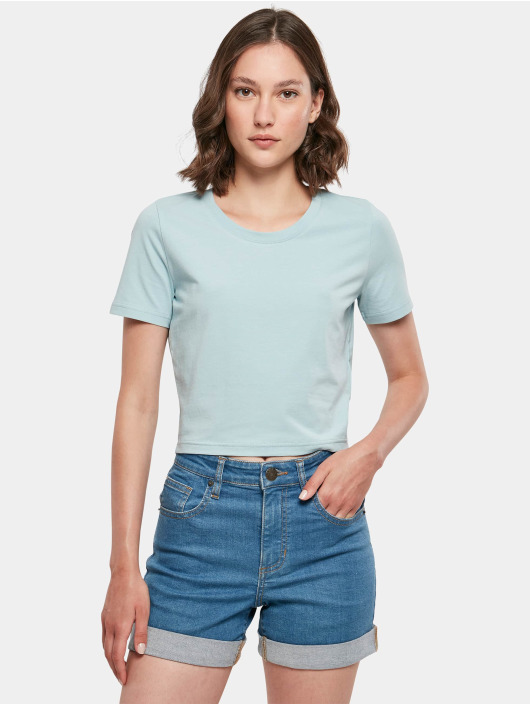 Build Your Brand T-shirt Cropped blå