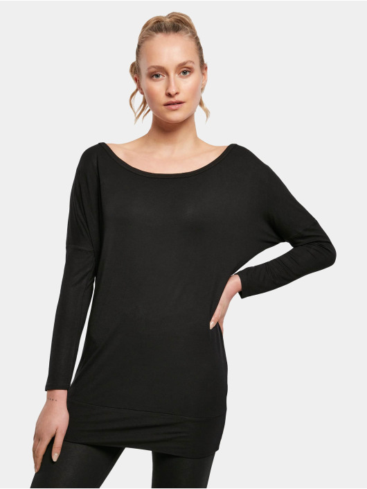 Build Your Brand T-Shirt manches longues Ladies Viscose noir