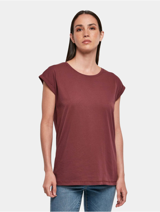 Build Your Brand T-shirt Ladies Organic Extended Shoulder rosso