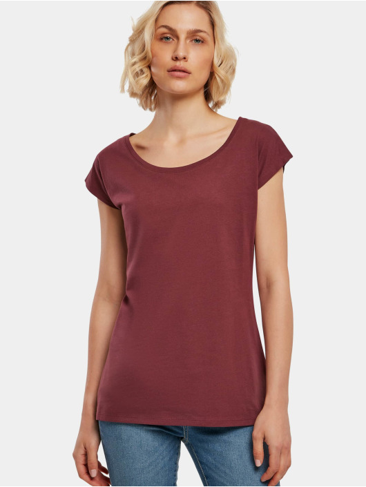 Build Your Brand T-Shirt Ladies Wide Neck rouge