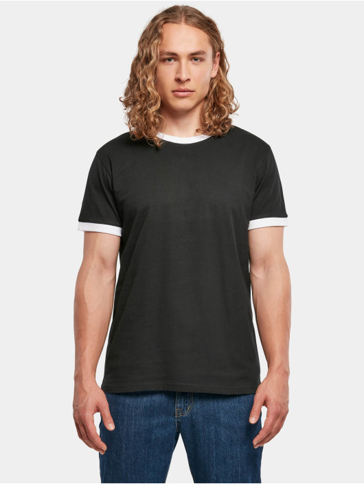 Build Your Brand Herren T-Shirt Ringer in schwarz