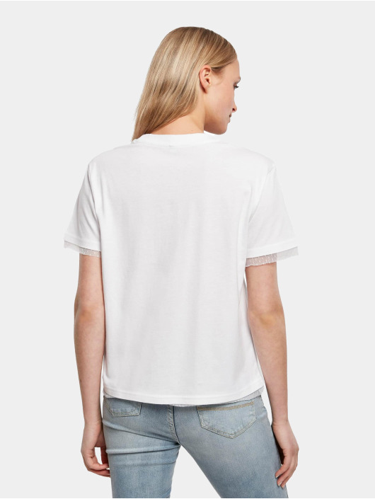 Build Your Brand T-shirt Ladies Laces vit