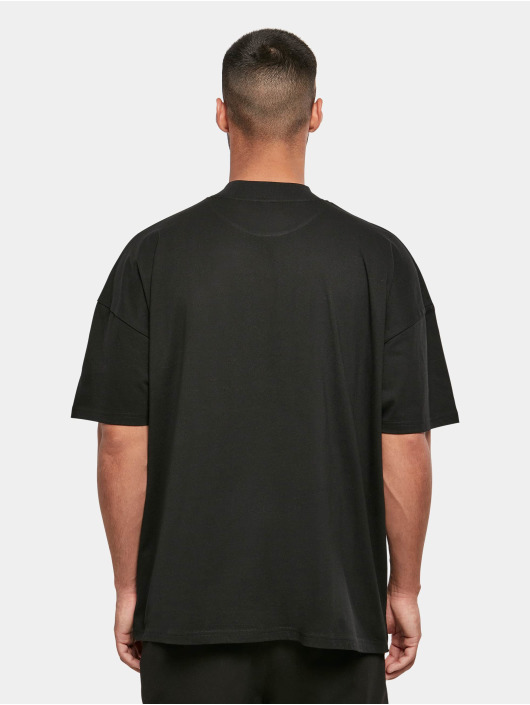 Build Your Brand t-shirt Oversized Mock Neck zwart