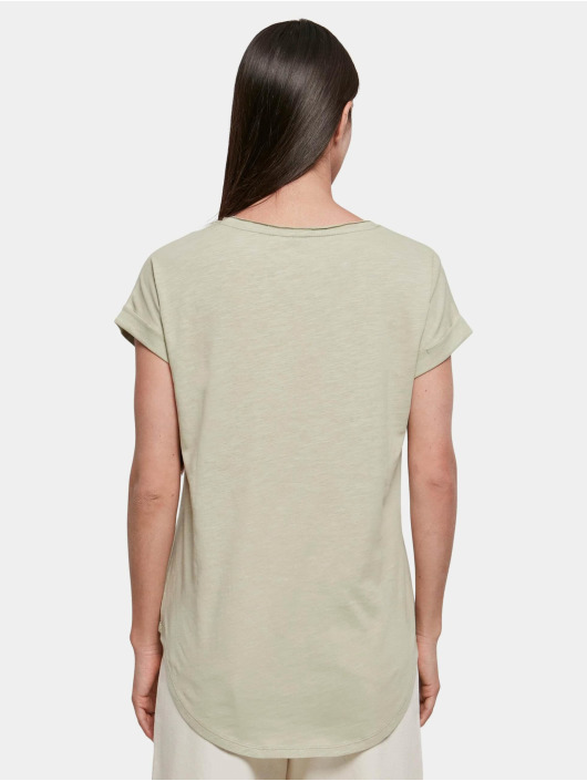 Build Your Brand T-shirts Ladies Long Slub grøn