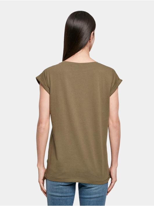 Build Your Brand T-shirts Ladies Organic Extended Shoulder oliven