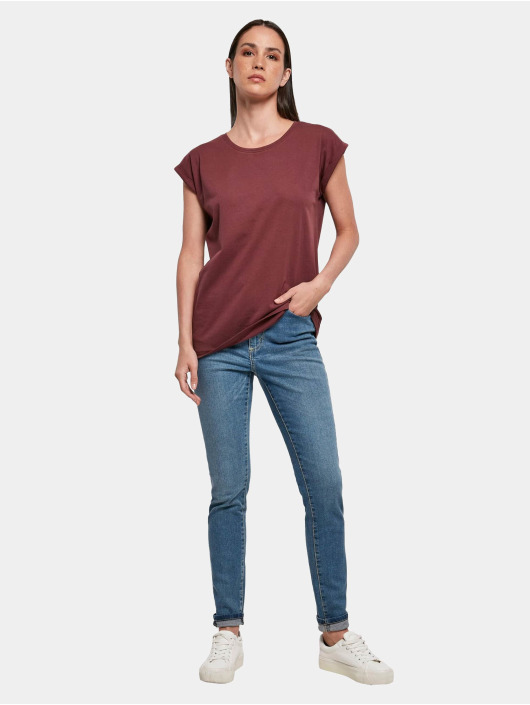 Build Your Brand T-shirts Ladies Organic Extended Shoulder rød