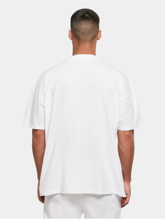Build Your Brand Trika Oversized Mock Neck bílý