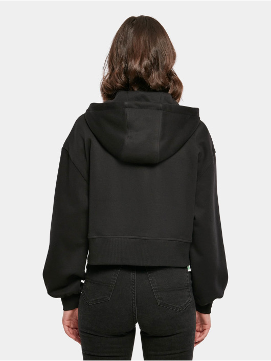 Build Your Brand Zip Hoodie Short Oversized čern