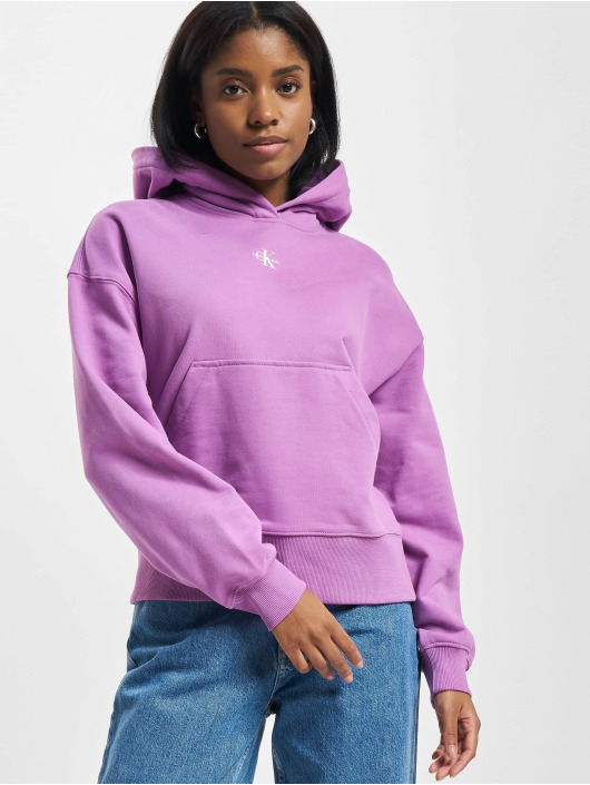 Calvin Klein Hoodie Micro Monologo purple