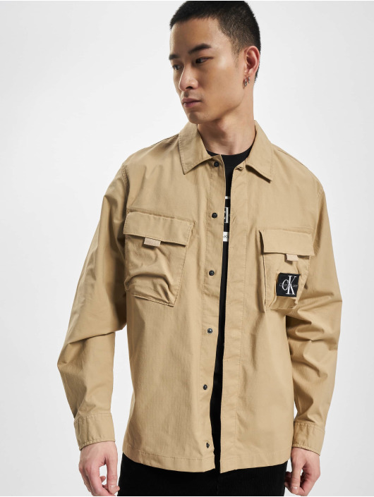 Calvin Klein Jacket / Lightweight Jacket Utility Overshirt in beige 973002