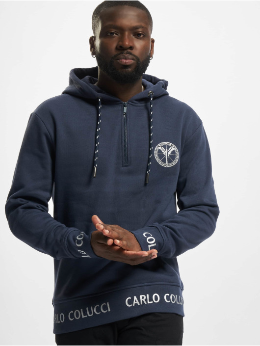 Carlo Colucci Mikiny Half Zip modrá