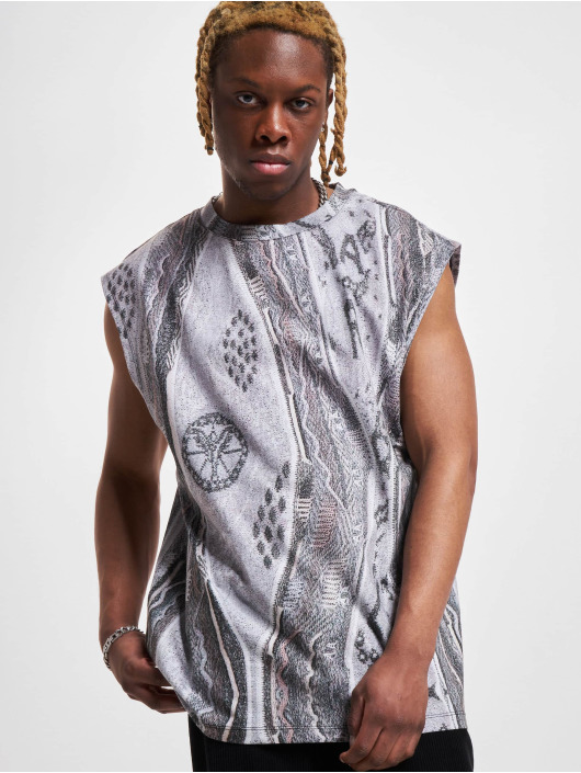 Carlo Colucci Tanktop Knit Print grijs