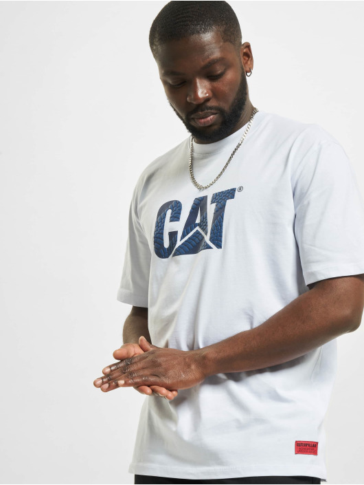 Caterpillar T-Shirt Wheels Print blanc