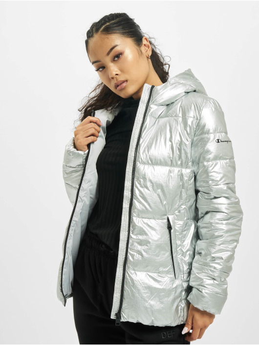 Champion puffer jacket silver sale