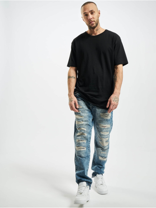 Cipo & Baxx Straight Fit Jeans Destroyed blau