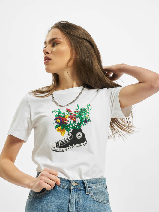 Converse Damen T Shirt Flowers Are Blooming In Weiss 813250