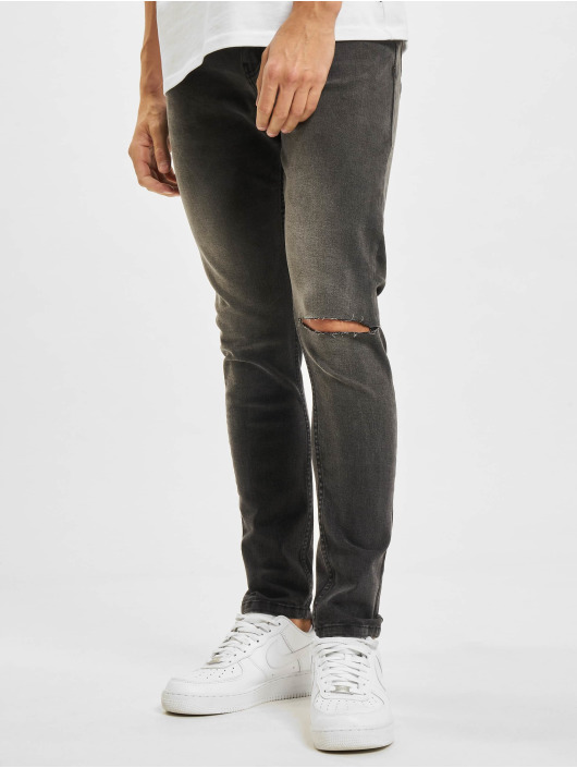 Criminal Damage Skinny Jeans Rip grau
