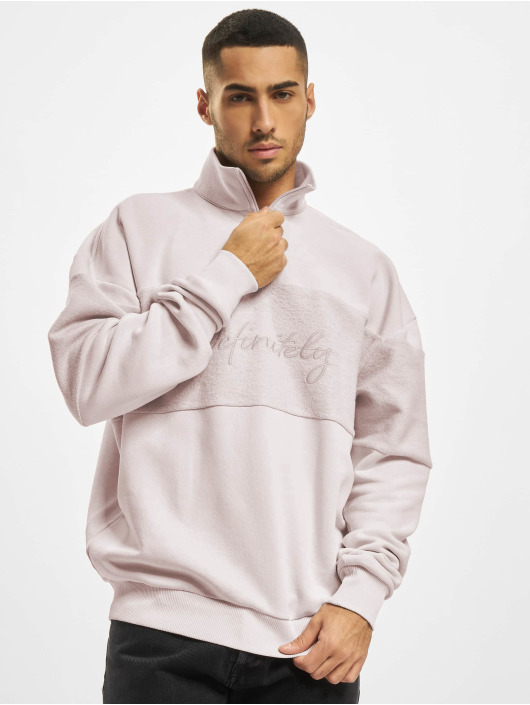 DEF Herren Pullover Definitely Handwriting Embroidery in violet