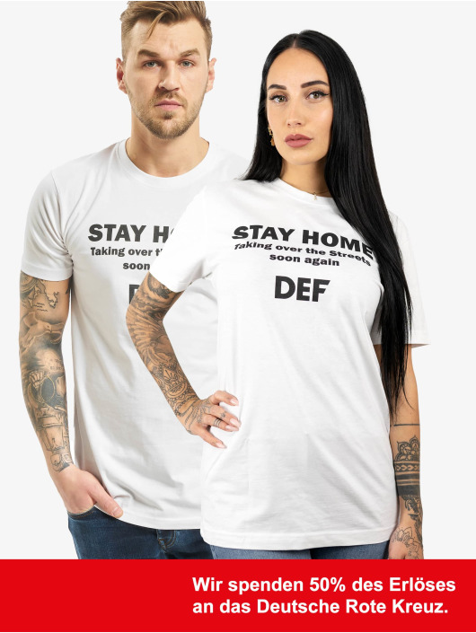 DEF T-Shirt Stay Home weiß