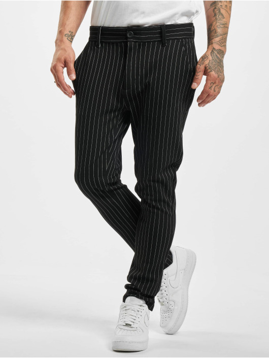 Denim Project Herren Chino Ponte Roma Plain in schwarz NS8636