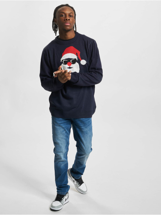 Denim Project Pulóvre XMas Santa Knit modrá