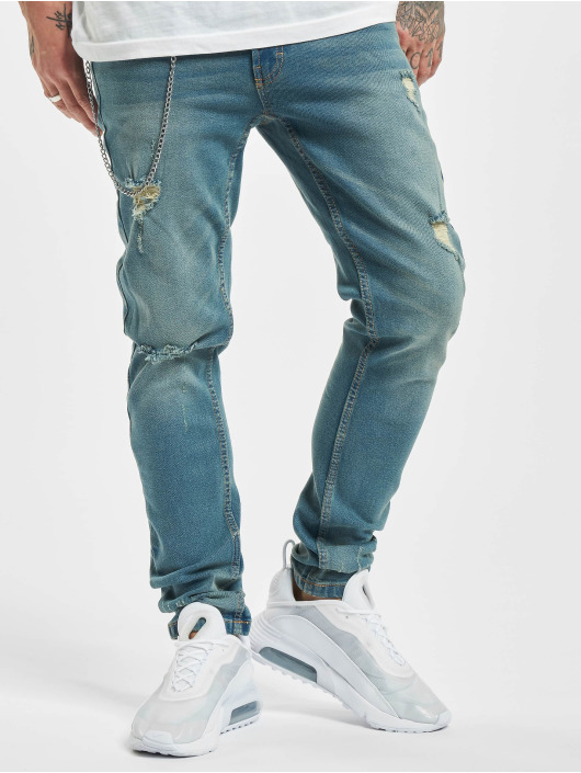 Denim Project Straight Fit Jeans Mr. Red Chain Destroy blue