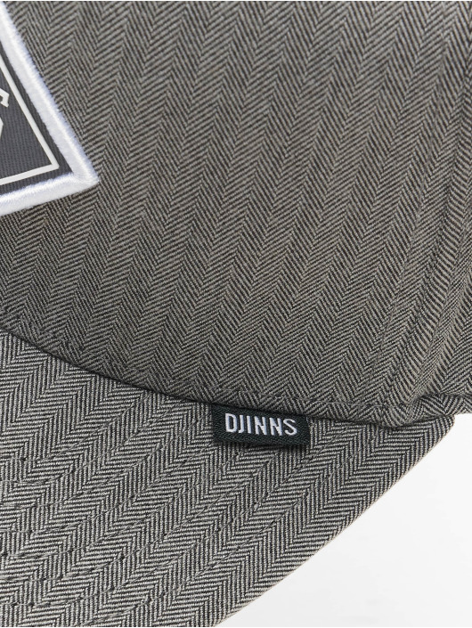Djinns Casquette Snapback & Strapback 6 Panel Fine Herringbone gris