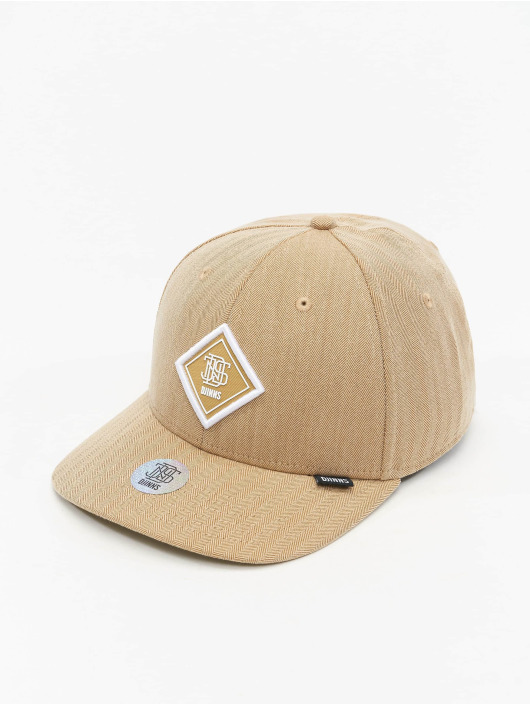 Djinns Snapback Cap 6 Panel Truefit Fine Herringbone in braun
