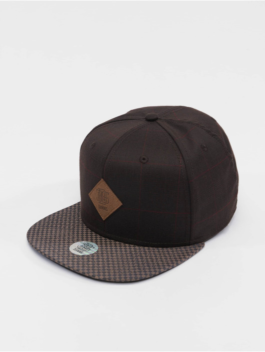 Djinns snapback cap 6P Glencheck bruin