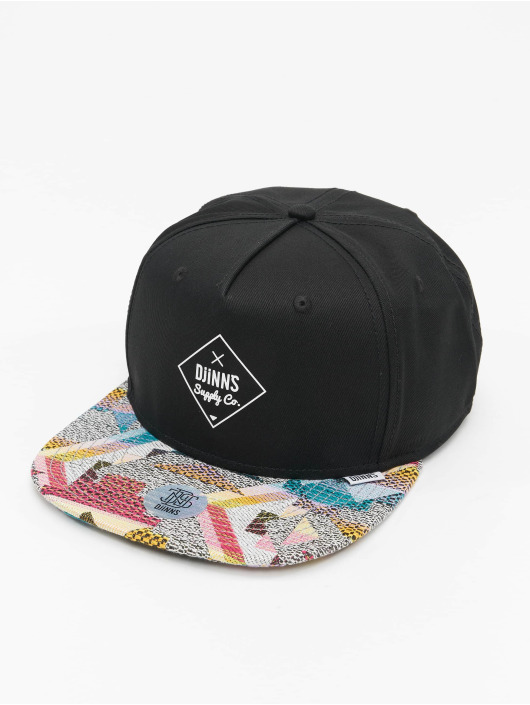 Djinns Snapback Caps 5 Panel Rubber Aztek musta