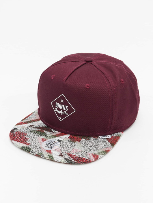 Djinns Snapback Caps 5 Panel Rubber Aztek punainen