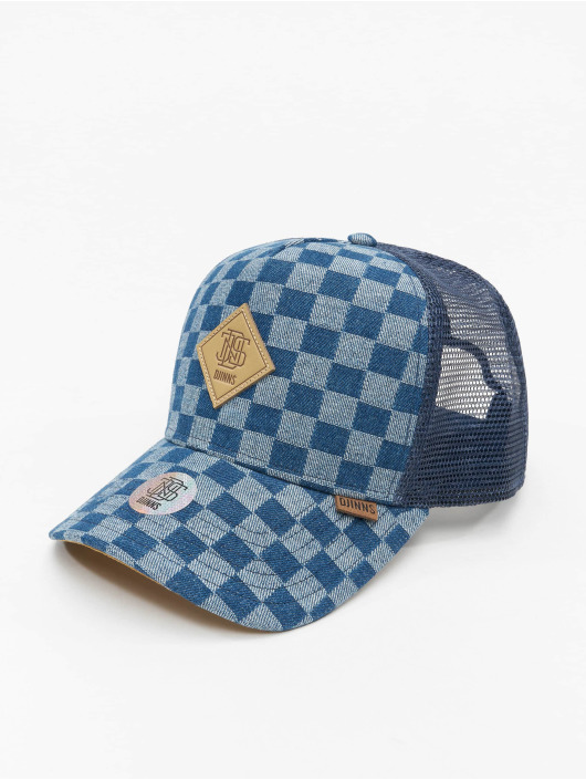 Djinns Trucker Cap HFT Denim Check in blau