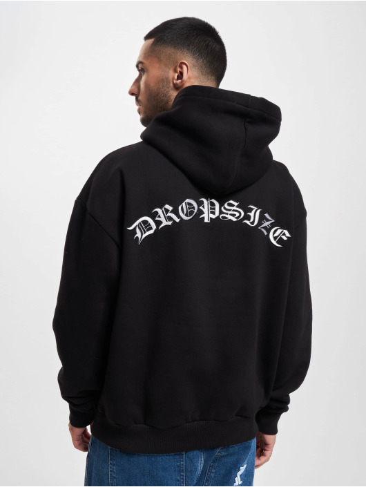 Dropsize Hoodies Heavy Oversize Logo Backprint čern