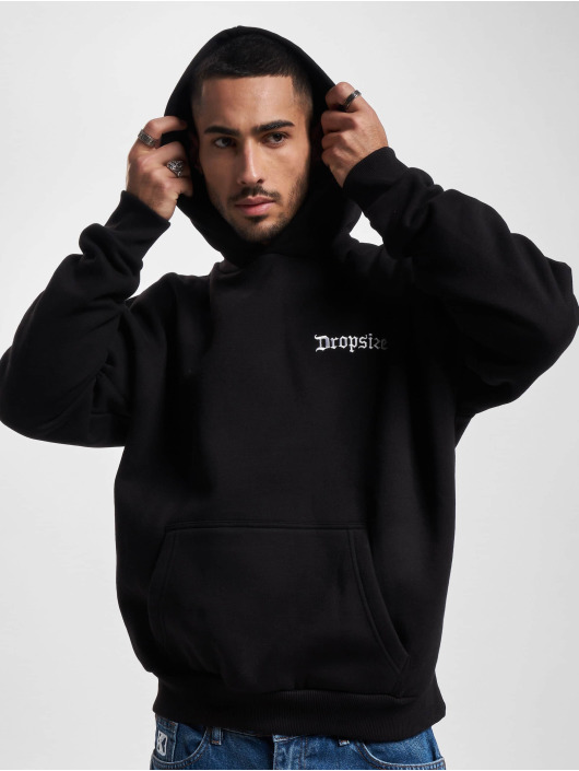 Dropsize Hoodies Heavy Oversize Logo Backprint čern