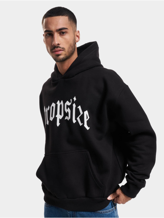 Dropsize Herren Hoody Dropsize Heavy Logo Design Hoody in schwarz