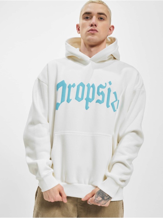 Dropsize Hoody Heavy Oversize Scuba Blue Puffer Print weiß