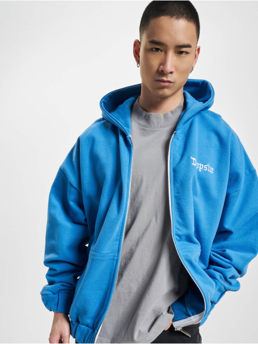 Dropsize Sudaderas con cremallera Super Heavy Oversize Blank azul