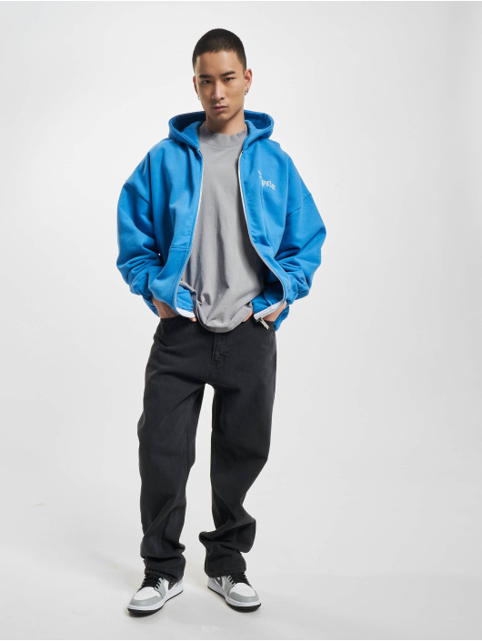 Dropsize Sudaderas con cremallera Super Heavy Oversize Blank azul