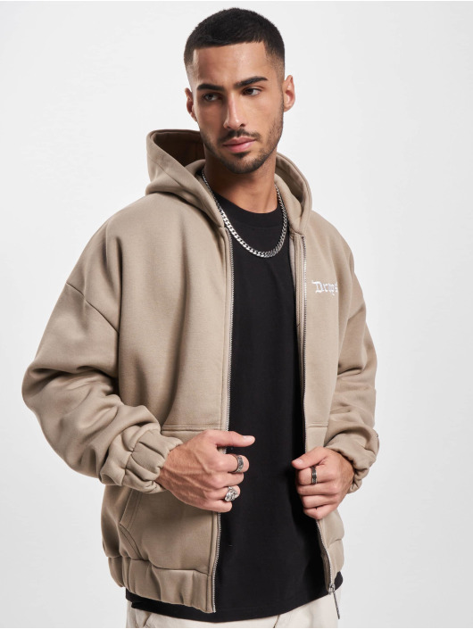 Dropsize Sudaderas con cremallera Super Heavy Oversize beis