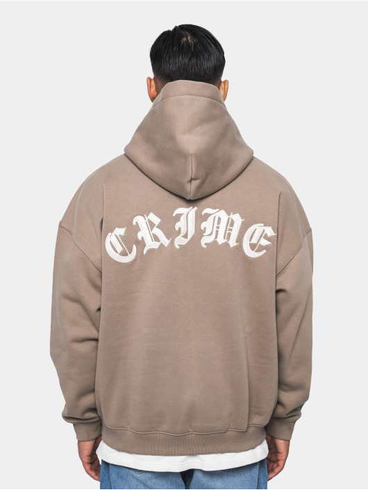 Dropsize Sweat capuche Heavy Oversize Crime brun