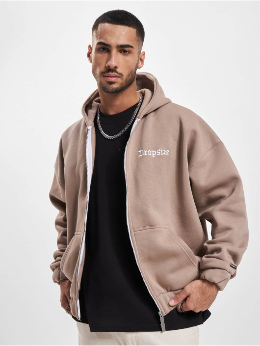 Dropsize Sweat capuche zippé Super Heavy Oversize brun