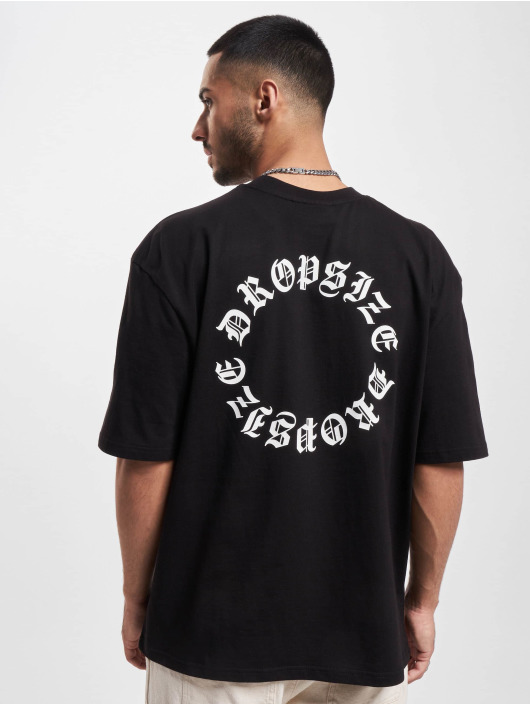 Dropsize t-shirt Heavy Oversize Circle Design zwart