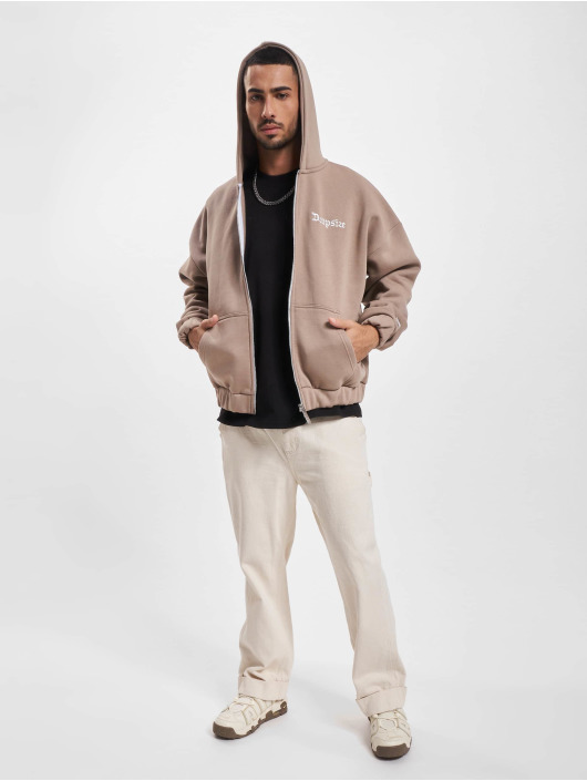 Dropsize Zip Hoodie Super Heavy Oversize hnědý