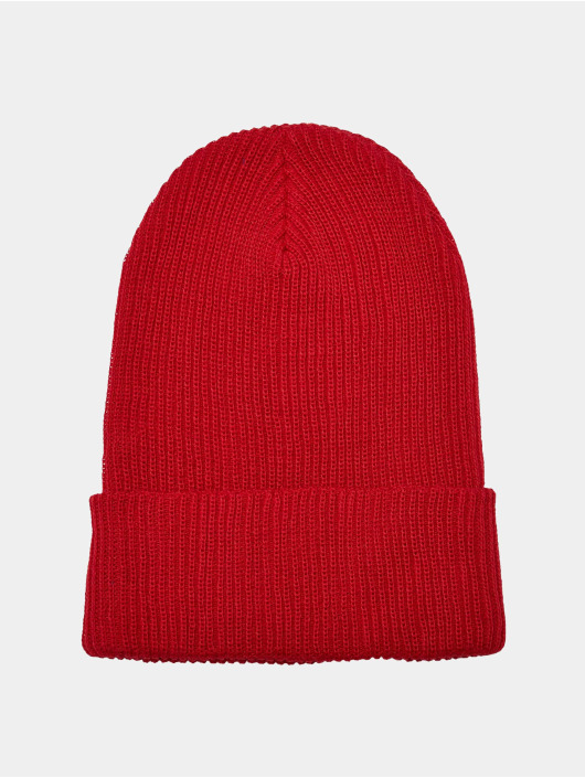 Flexfit Beanie Recycled Yarn Ribbed Knit in rot