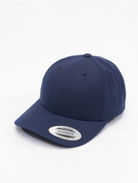 Flexfit Snapback Cap Premium Curved Visor in blau