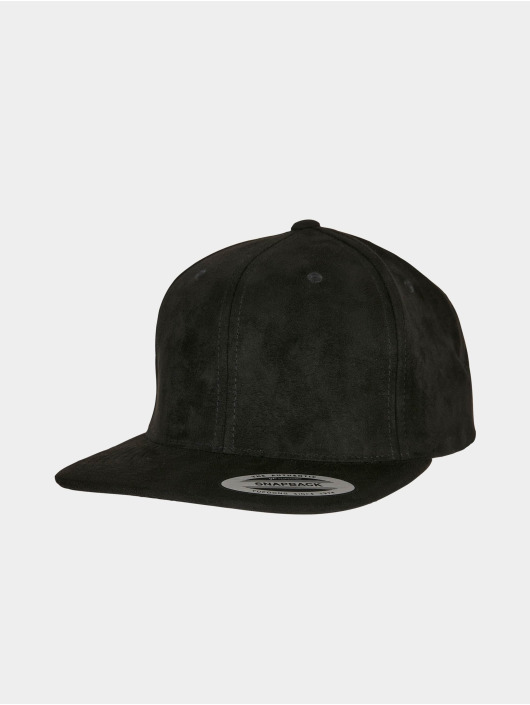 Flexfit snapback cap Suede Leather zwart